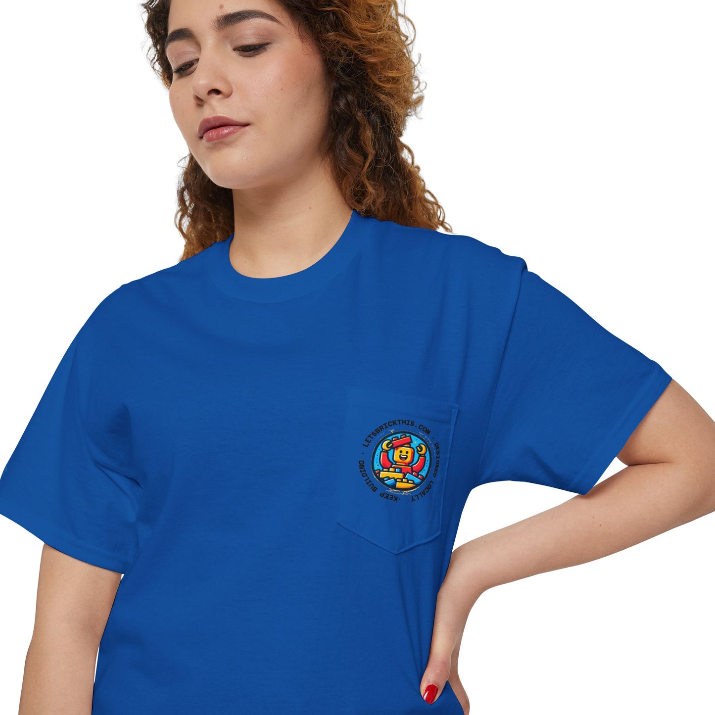 Pocket Tee - Lets Brick This Funny Unisex Heavy Cotton