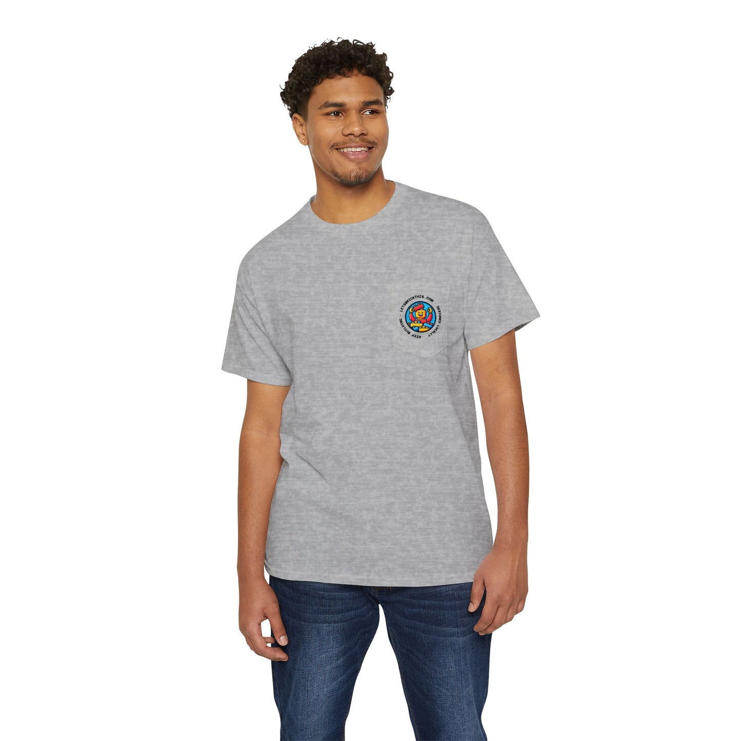 Pocket Tee - Lets Brick This Funny Unisex Heavy Cotton
