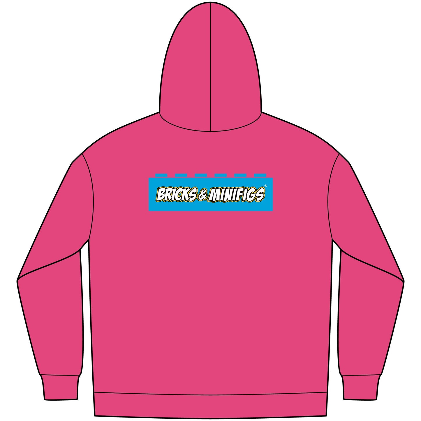 Bricks & Minifigs Logo Hoodie — Black Fleece Pullover