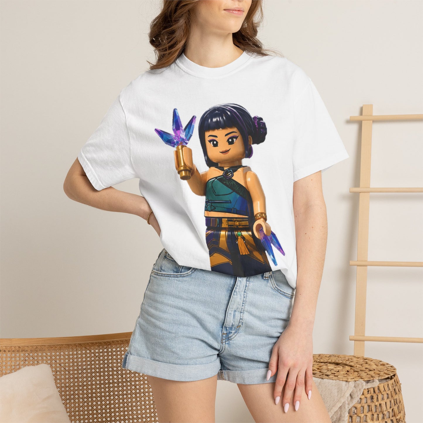 Crystal Ninja Minifigure T-Shirt — LEGO-Style Toy Fan Tee