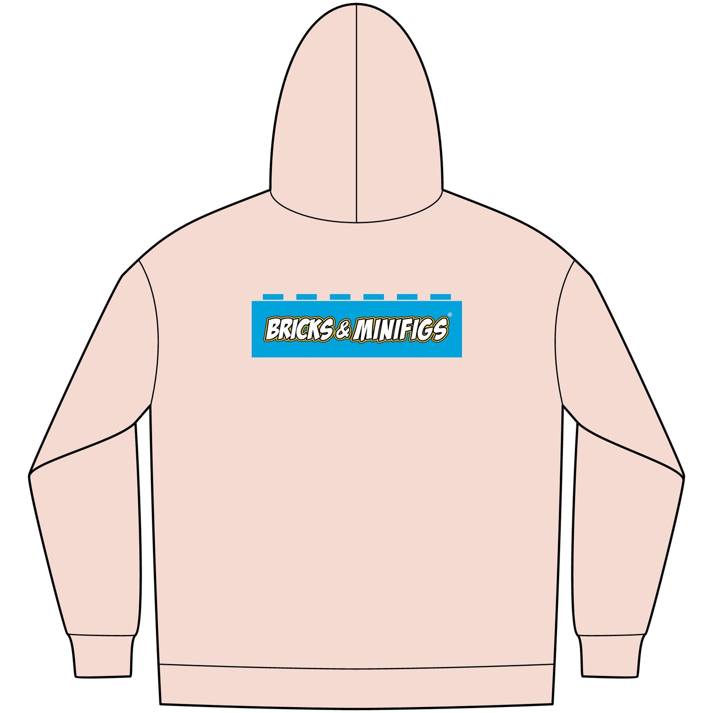 Bricks & Minifigs Logo Hoodie — Black Fleece Pullover