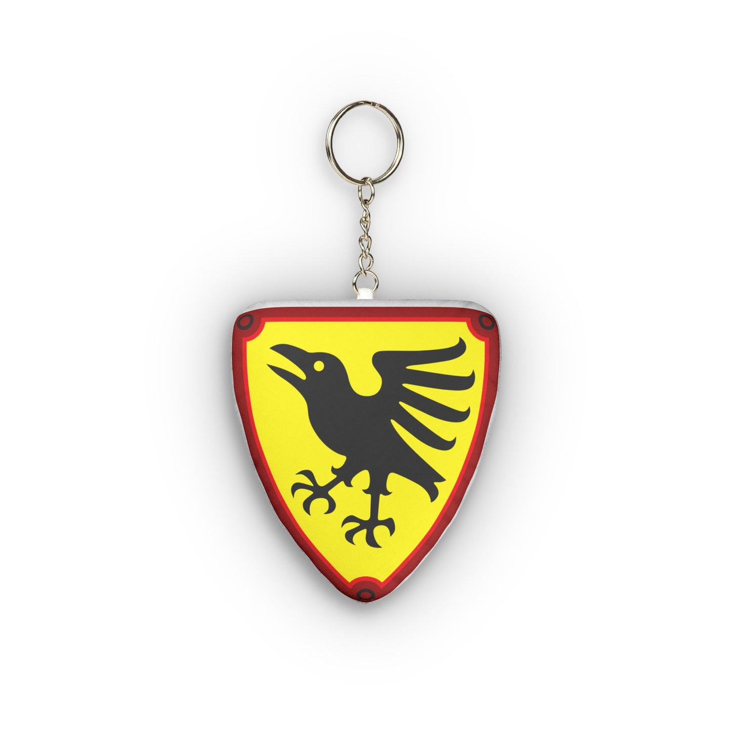Medieval Raven Shield Mini Plush Keychain — Custom Shape Plush Keychain
