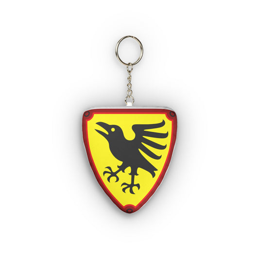 Medieval Raven Shield Mini Plush Keychain — Custom Shape Plush Keychain