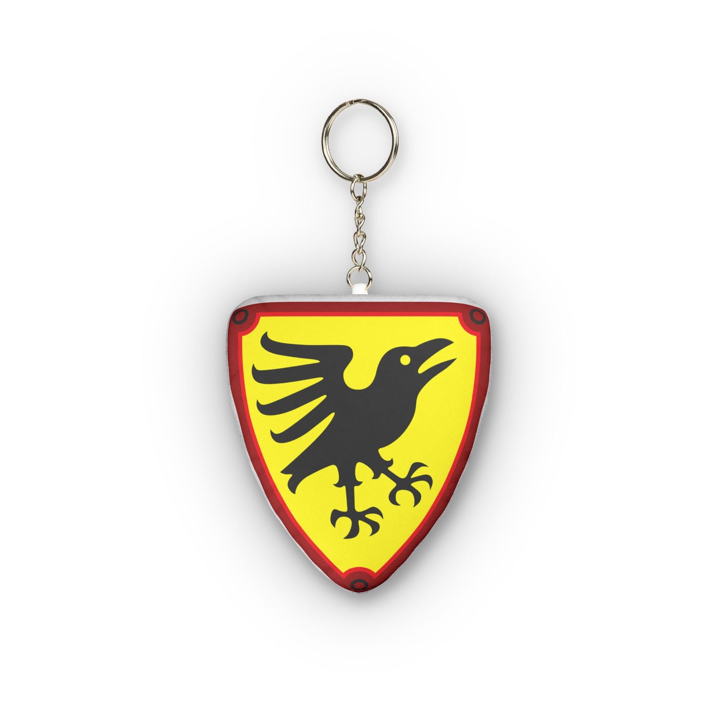 Medieval Raven Shield Mini Plush Keychain — Custom Shape Plush Keychain
